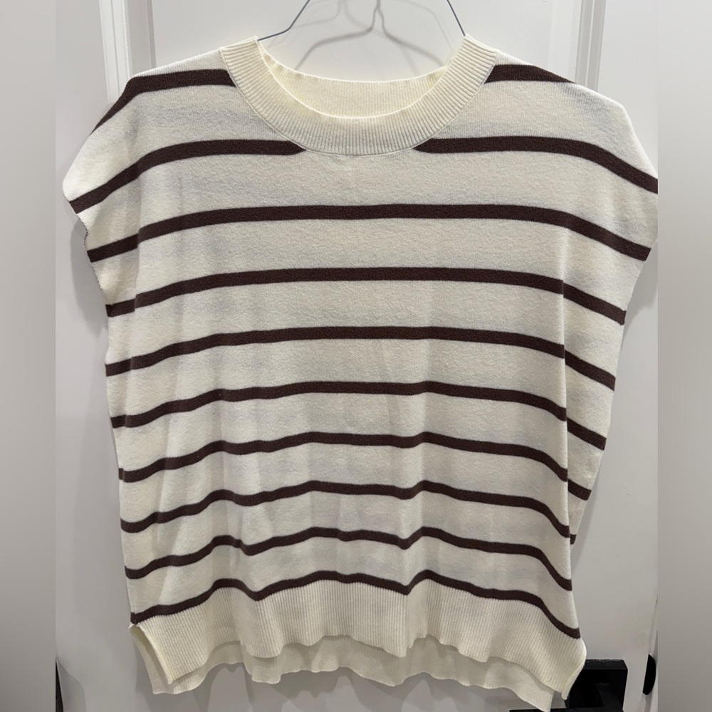 Striped Cream and Brown Sweater
